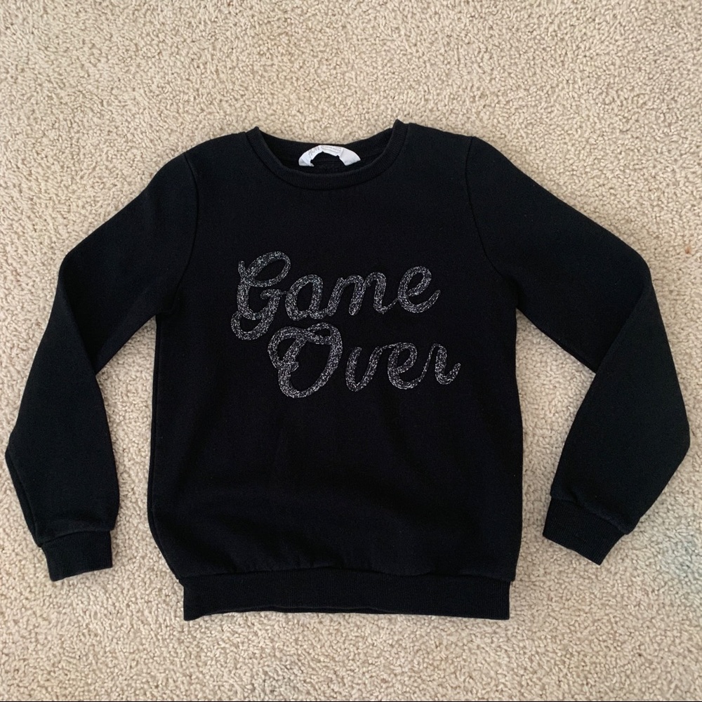 H&M black fleece sweatshirt Size 8-10Y